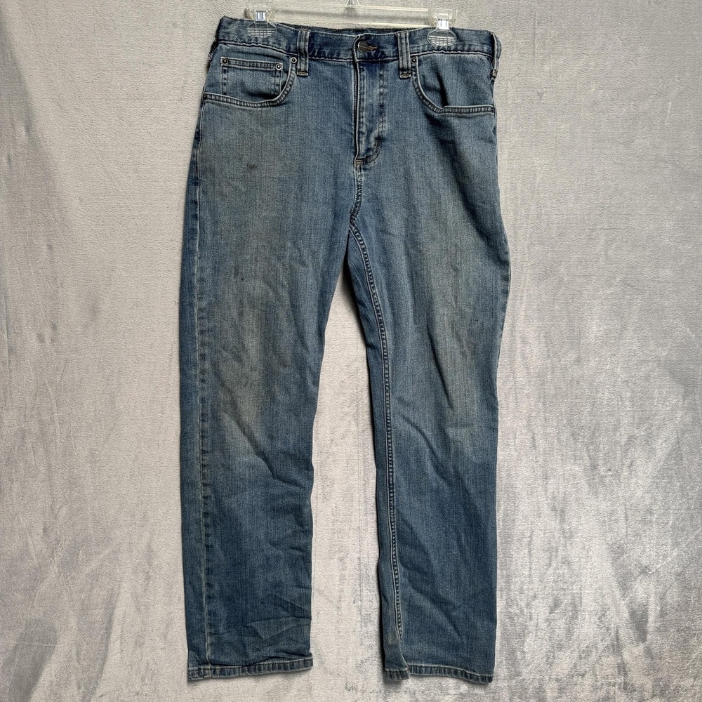 Carhartt Rugged Flex Jeans Mens 32x30 Blue Relaxed Straight Stretch Denim BD2804